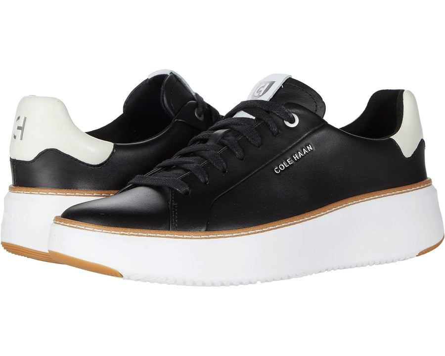 WOMEN'S COLE HAAN GRANDPRØ TOPSPIN SNEAKER | BLACK / WHITE LEATHER