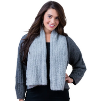 WOMEN'S SIMPLY NATURAL DOUBLE BOUCLE CARDIGAN | CHARCOAL / SILVER