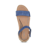 WOMEN'S AETREX SYDNEY QUARTER STRAP ESPADRILLE WEDGE | BLUE