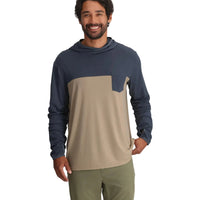 MEN'S FREE FLY BAMBOO HYBRID HOODIE | STORM CLOUD | DESERT TAN