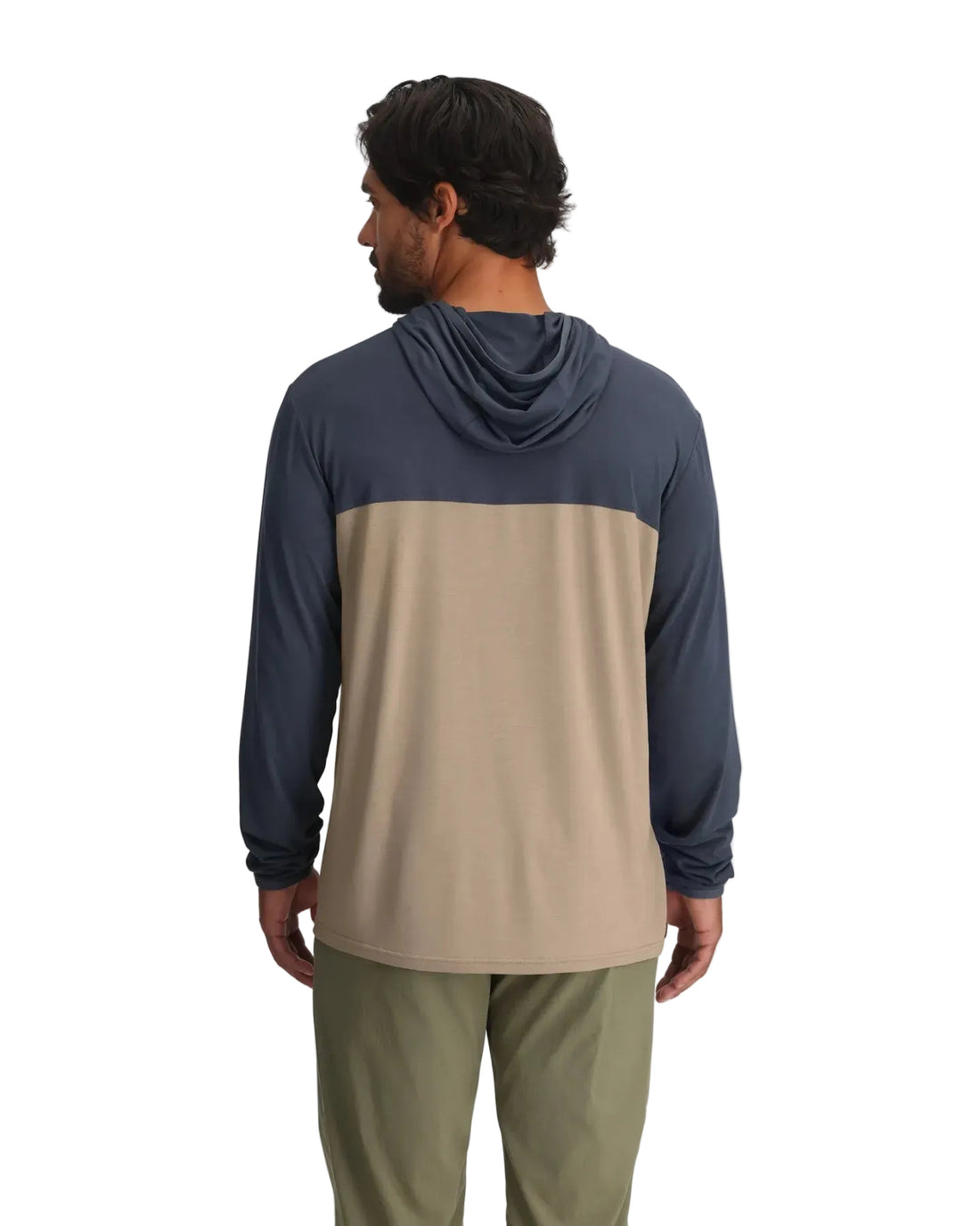MEN'S FREE FLY BAMBOO HYBRID HOODIE | STORM CLOUD | DESERT TAN