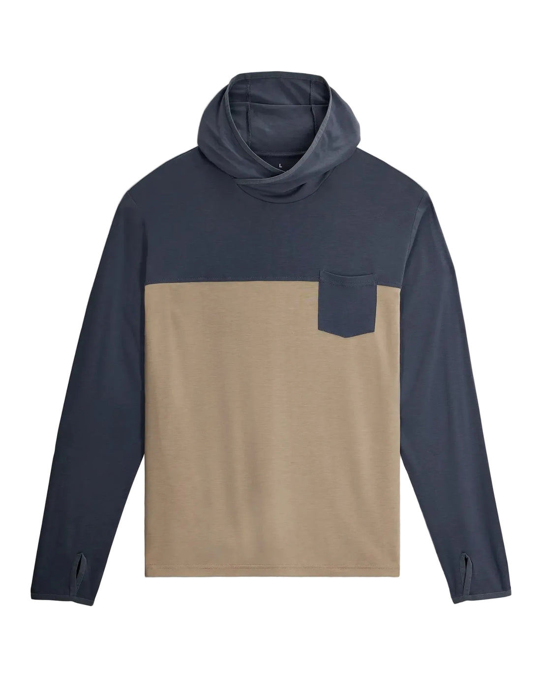 MEN'S FREE FLY BAMBOO HYBRID HOODIE | STORM CLOUD | DESERT TAN