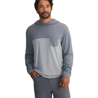 MEN'S FREE FLY BAMBOO HYBRID HOODIE | SLATE | ASPEN GREY
