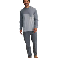 MEN'S FREE FLY BAMBOO HYBRID HOODIE | SLATE | ASPEN GREY