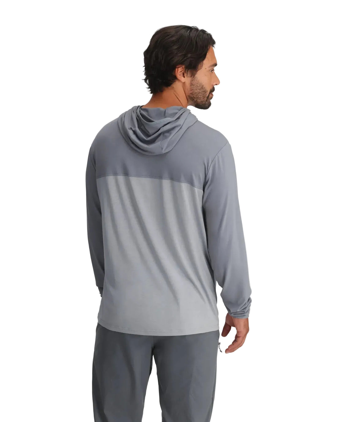MEN'S FREE FLY BAMBOO HYBRID HOODIE | SLATE | ASPEN GREY