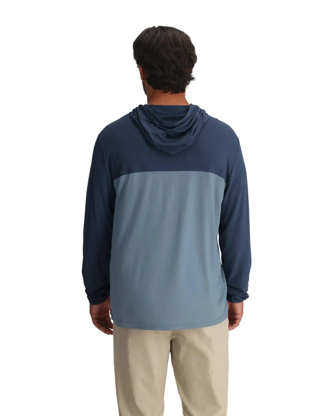 MEN'S FREE FLY BAMBOO HYBRID HOODIE | TRUE NAVY | BLUE FOG
