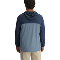 MEN'S FREE FLY BAMBOO HYBRID HOODIE | TRUE NAVY | BLUE FOG