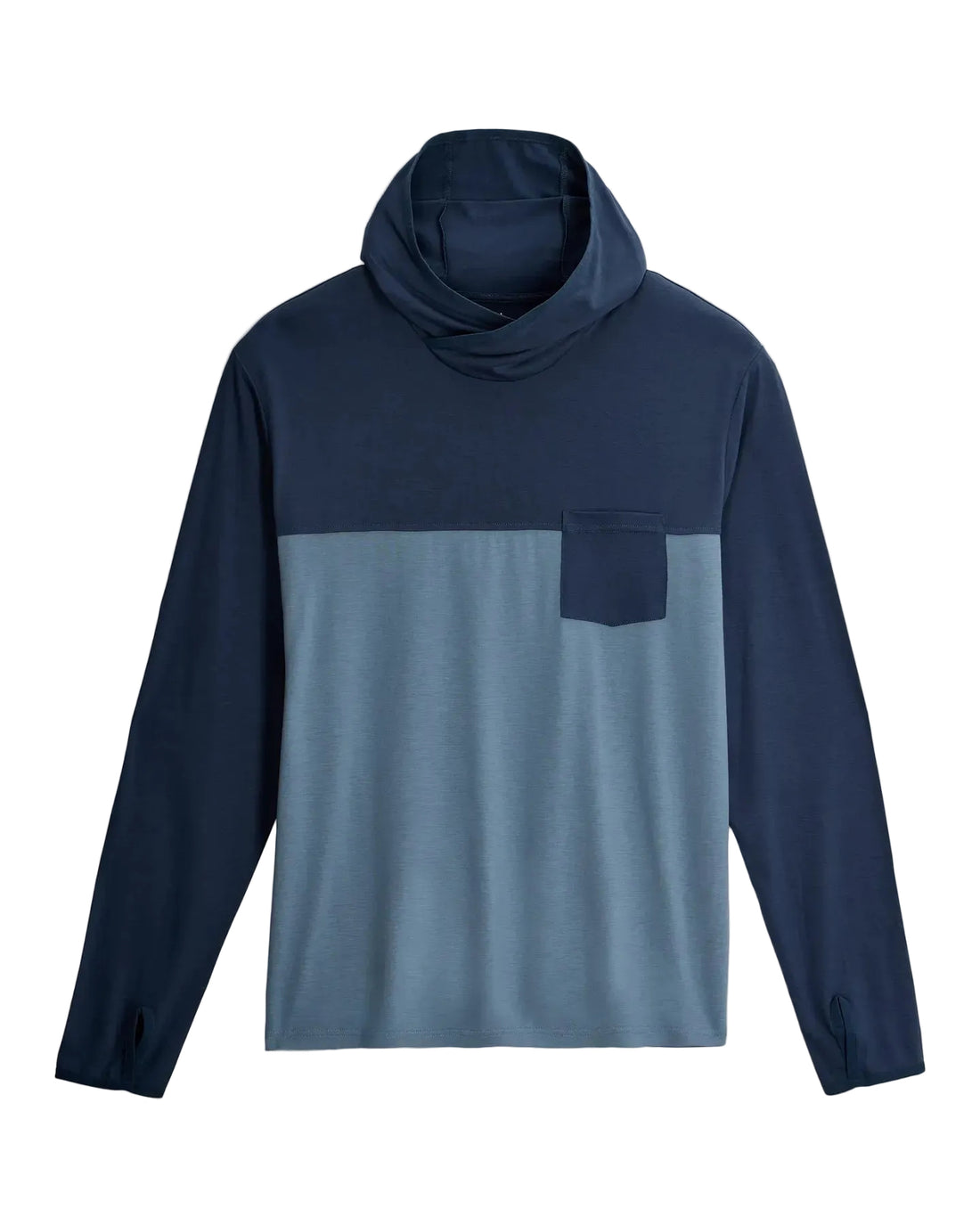MEN'S FREE FLY BAMBOO HYBRID HOODIE | TRUE NAVY | BLUE FOG