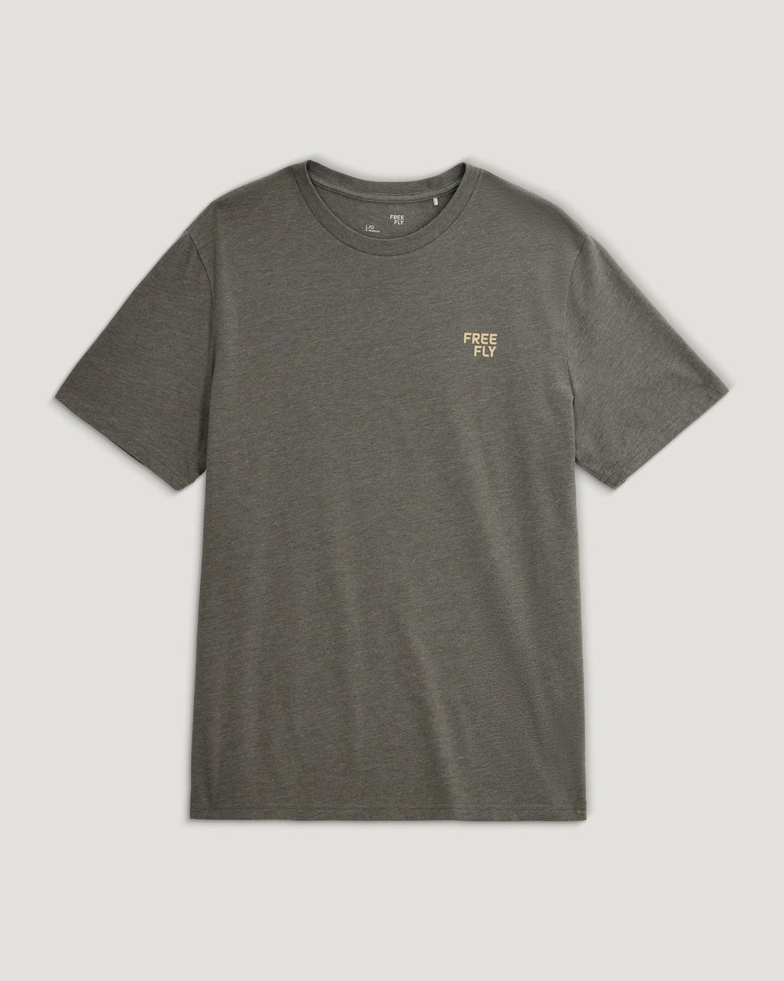 MEN'S FREE FLY BRAND FLAG TEE | HEATHER FATIGUE