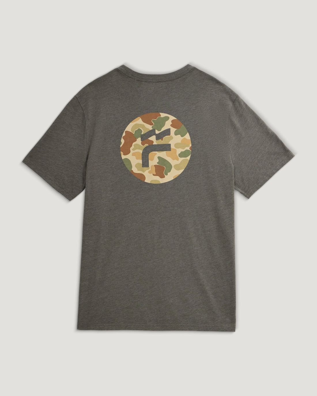MEN'S FREE FLY BRAND FLAG TEE | HEATHER FATIGUE
