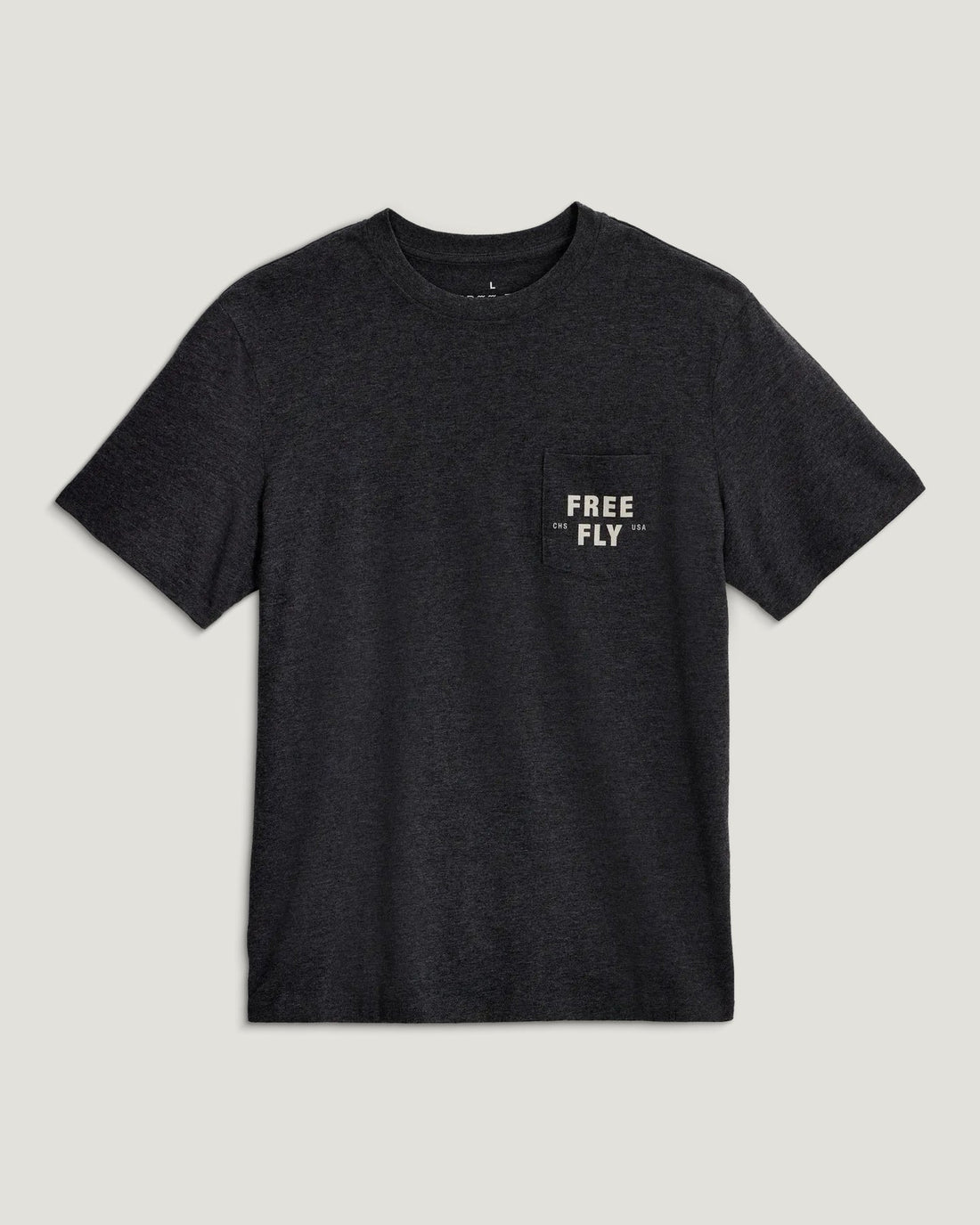 MEN'S FREE FLY GEAR & GOODS POCKET TEE | HEATHER BLACK