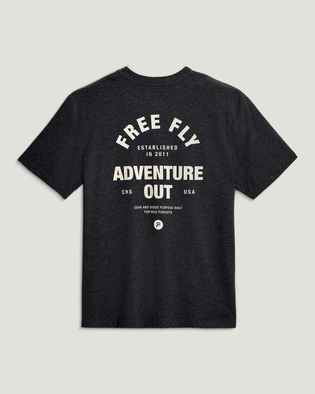 MEN'S FREE FLY GEAR & GOODS POCKET TEE | HEATHER BLACK