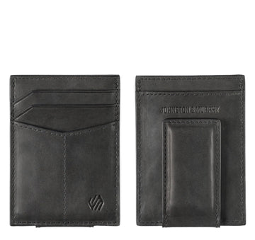 MEN'S JOHNSTON & MURPHY RHODES FRONT POCKET WALLET | BLACK FULL GRAIN