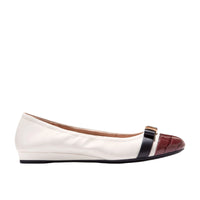 WOMEN'S COLE HAAN GO-TO TOVA BOW BALLET | POWDER LEATHER/MAHOGANY