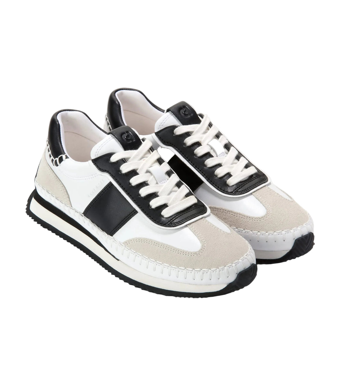 WOMEN'S COLE HAAN GRAND PRO PREMIER SNEAKER | WHITE | BLACK | SILVER BIRCH