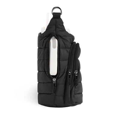 WANDERFULL HYDROBAG HANDLE | BLACK MATTE WITH VEGAN LEATHER TRIM STRAP