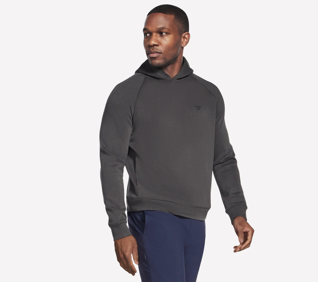 MEN'S SKECHERS COZY LUX ELEVATE HOODIE | BLACK CHARCOAL