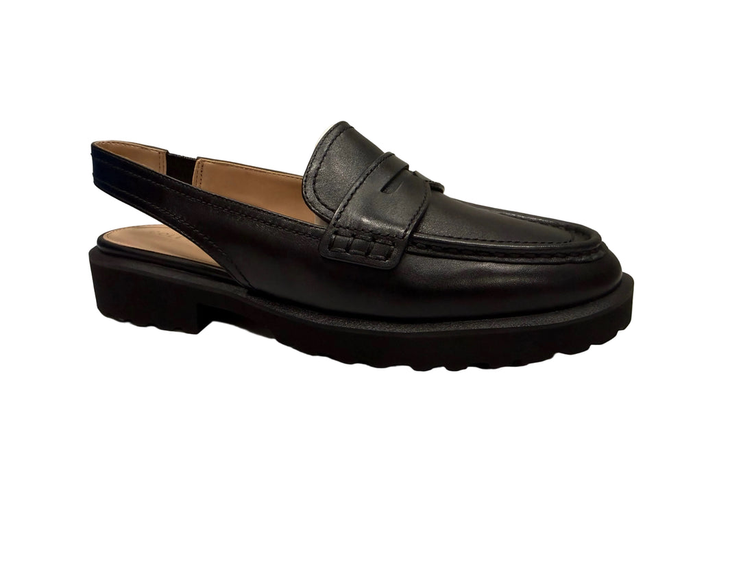 WOMEN'S COLE HAAN GWENDOLYN SLINGBACK LOAFER | BLACK LEATHER