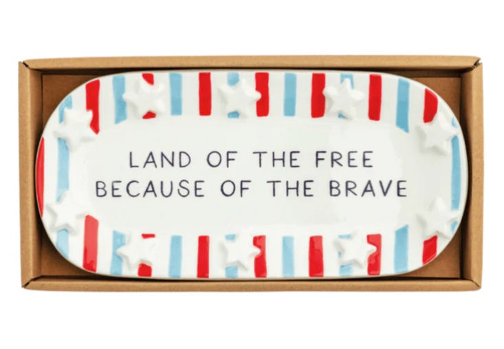 MUDPIE STRIPE AMERICANA SENTIMENT TRAY
