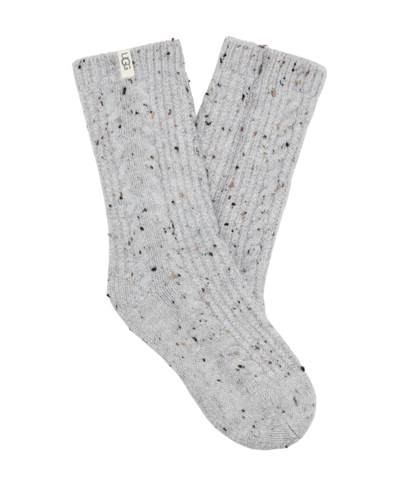 WOMEN'S UGG RADELL CABLE CREW KNIT SOCK | GREY SPECKLED