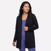 WOMEN'S SKECHERS COZY LUXE RESTFUL HOODIGAN | BLACK