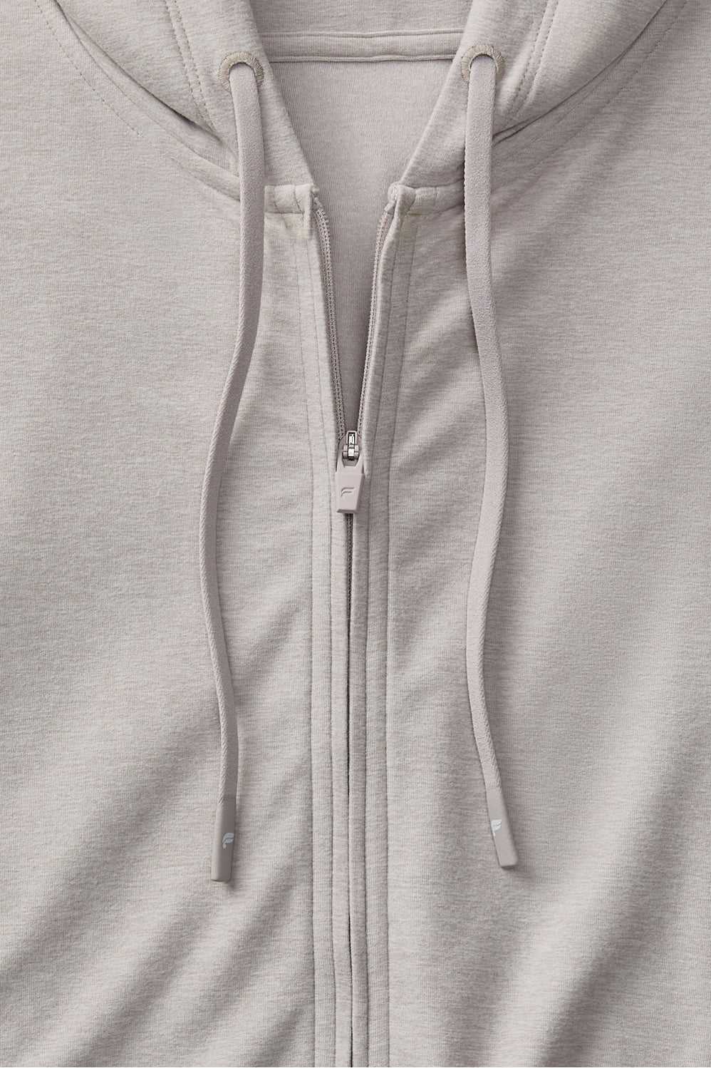 WOMEN'S FABLETICS CLOUD JERSEY FULL ZIP HOODIE | LIGHT SAND HEATHER