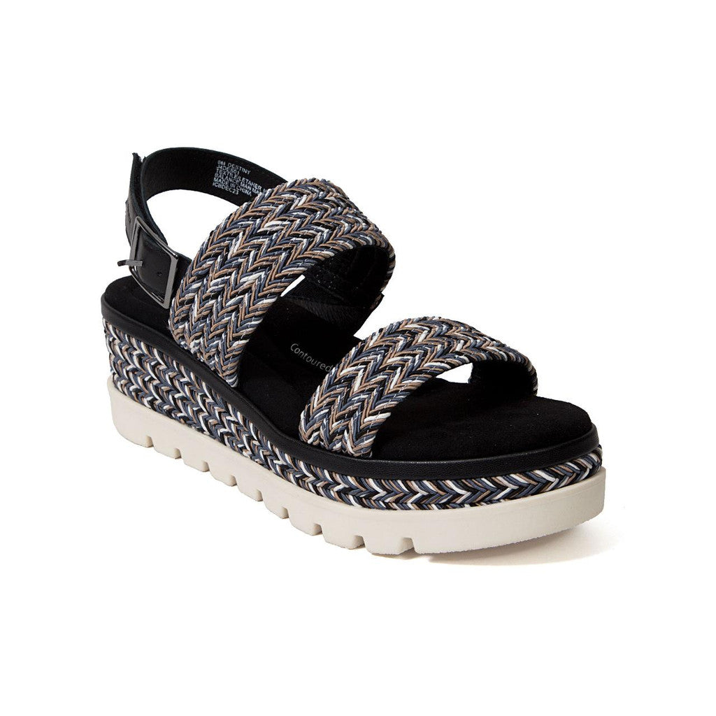 WOMEN'S JAMBU DESTINY SANDAL WEDGE | BLACK MULTI