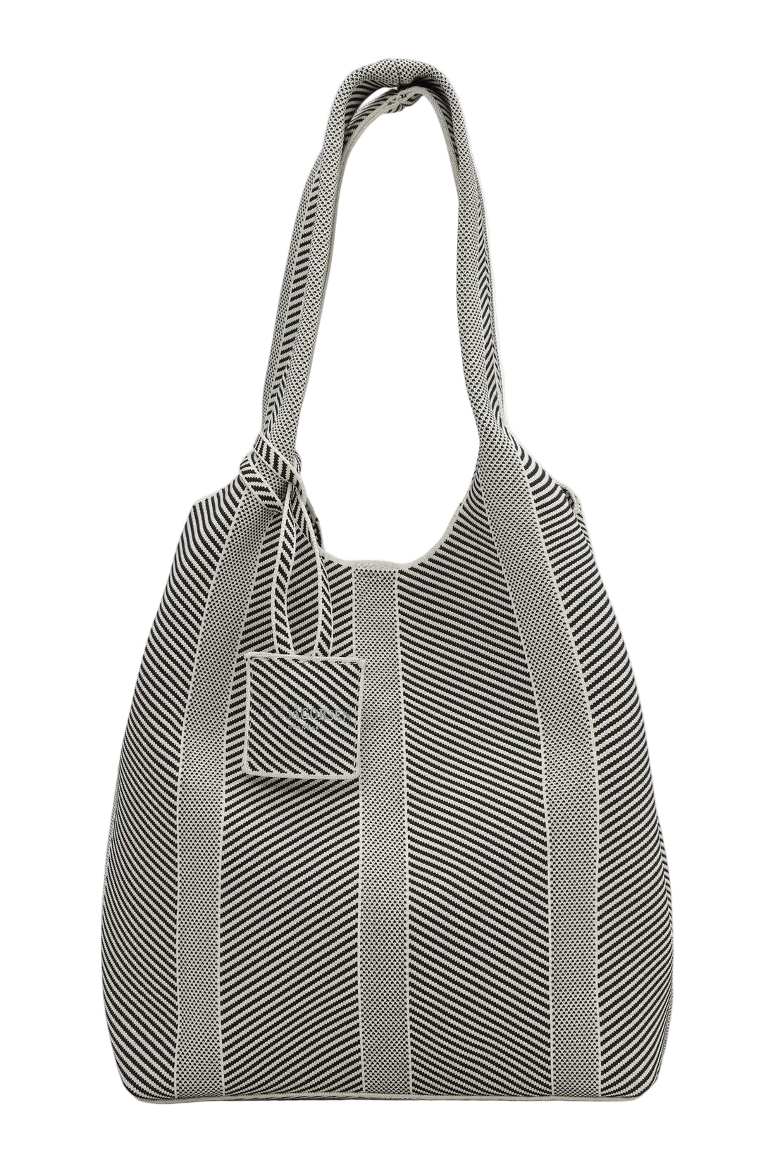 WOMEN'S ILSE JACOBSEN KNITTED BAG | MILK CREME BLACK