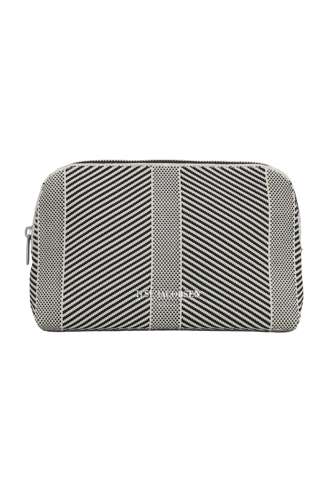 WOMEN'S ILSE JACOBSEN KNITTED MAKE UP BAG | MILK CREME BLACK