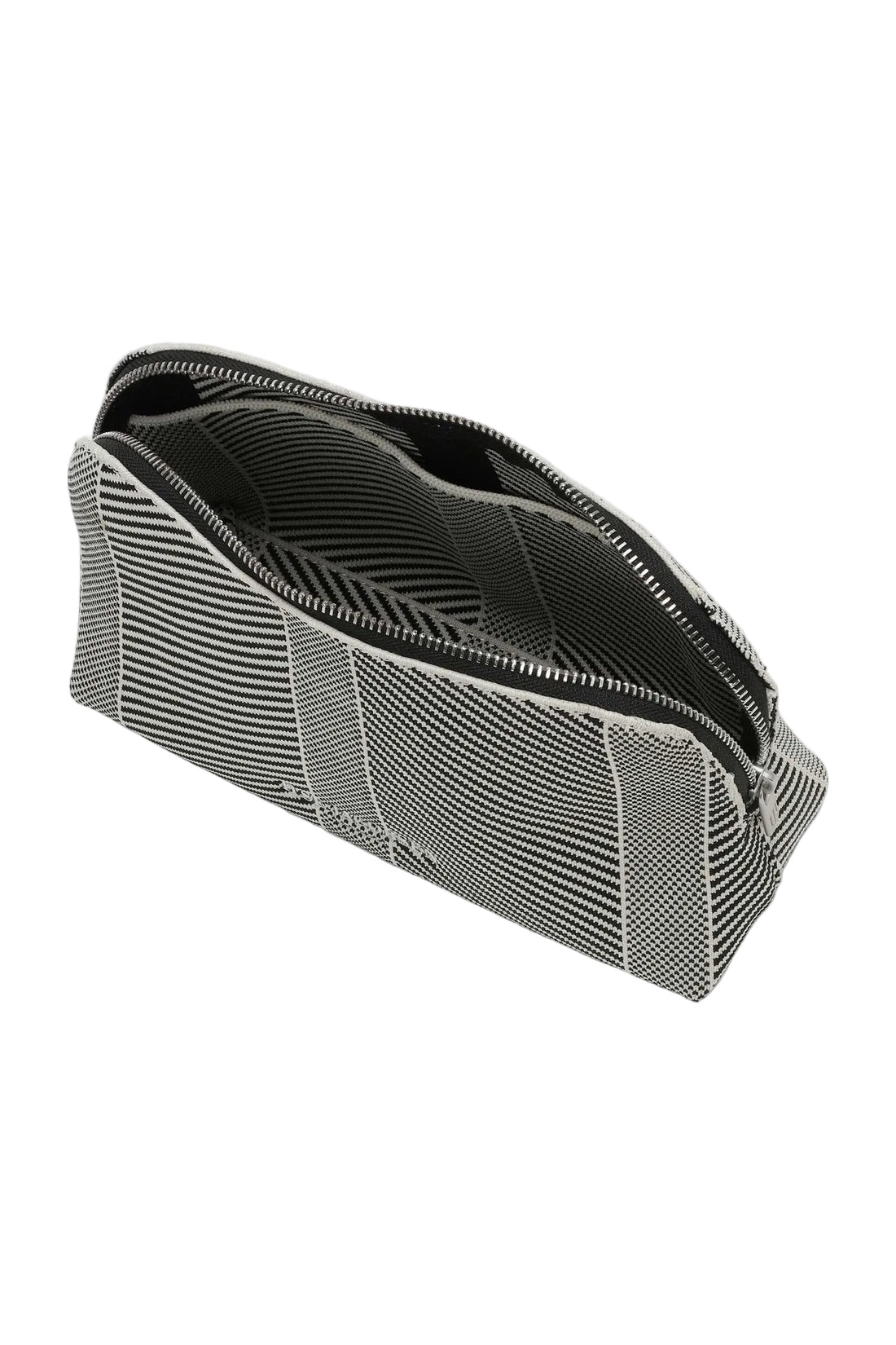 WOMEN'S ILSE JACOBSEN KNITTED MAKE UP BAG | MILK CREME BLACK