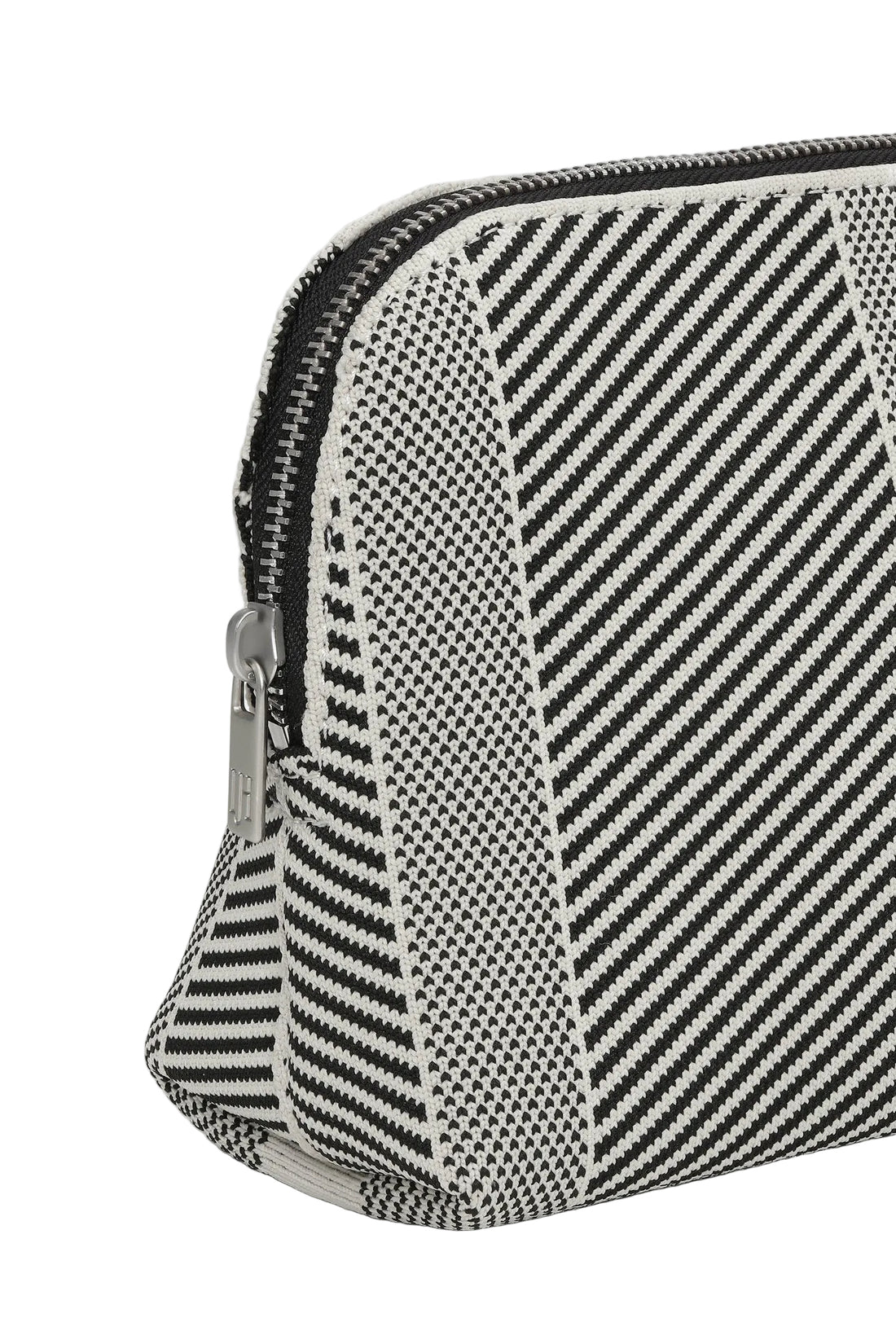 WOMEN'S ILSE JACOBSEN KNITTED MAKE UP BAG | MILK CREME BLACK