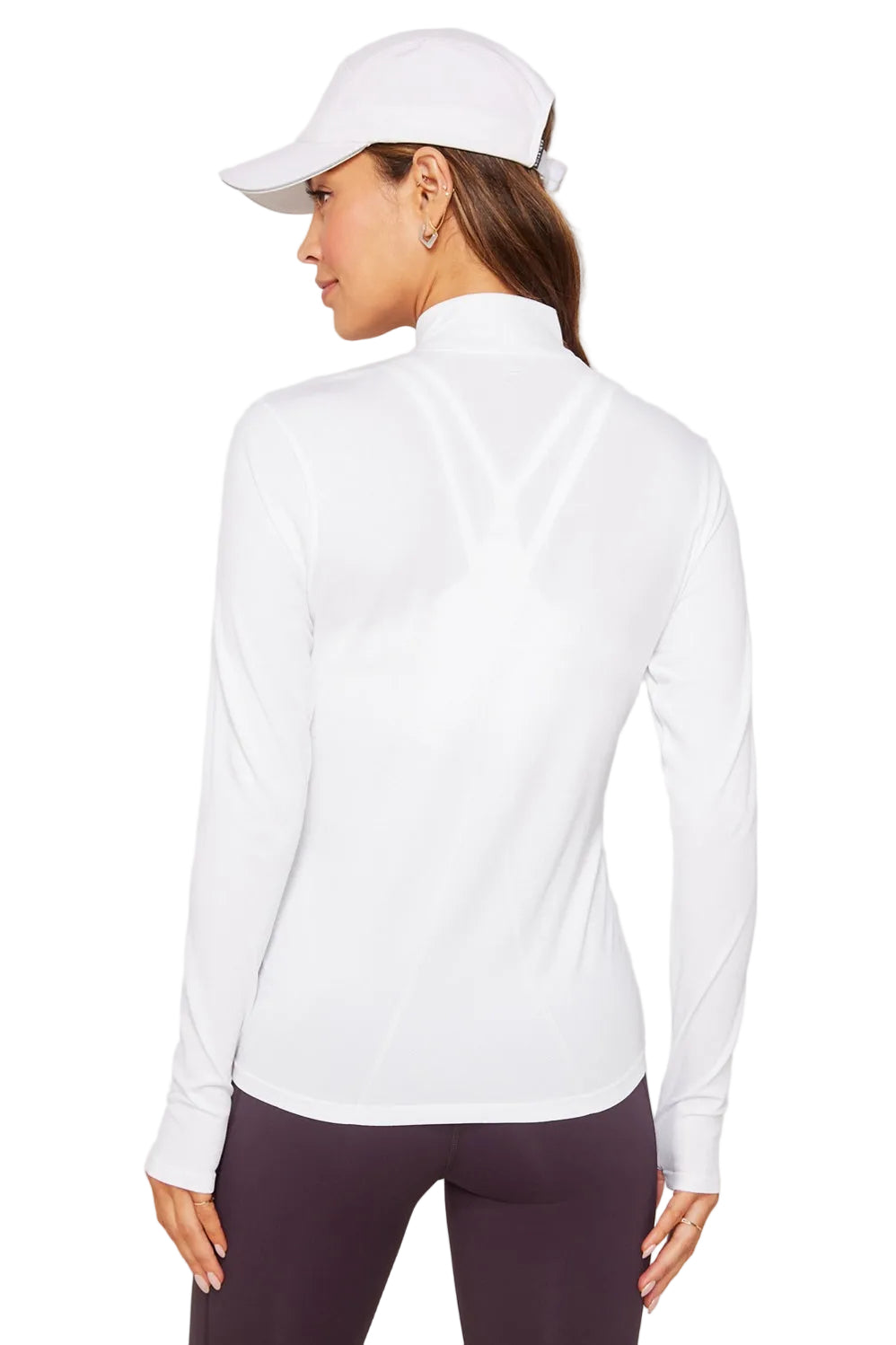 WOMEN'S FABLETICS FEATHER TECH + HALF ZIP TOP | CLASSIC WHITE