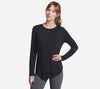 WOMEN'S SKECHERS GO DRI SWIFT LONG SLEEVE TUNIC CREW | BLACK