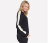 WOMEN'S SKECHERS ELEVATED BLOCKED CREWNECK | BLACK