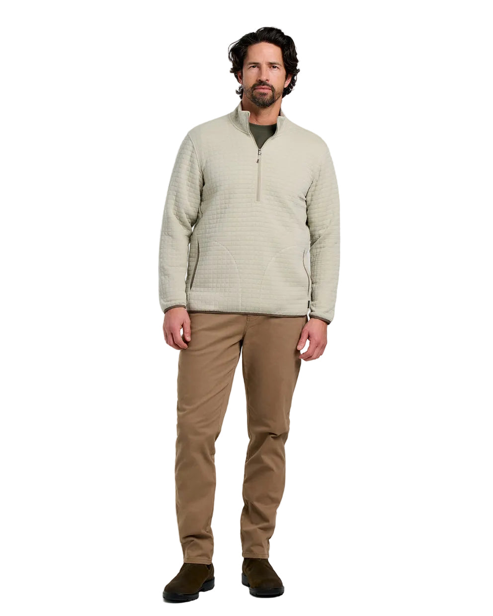 MEN'S FREE FLY DOWNVALLEY QUARTER ZIP | HEATHER SANDSTONE