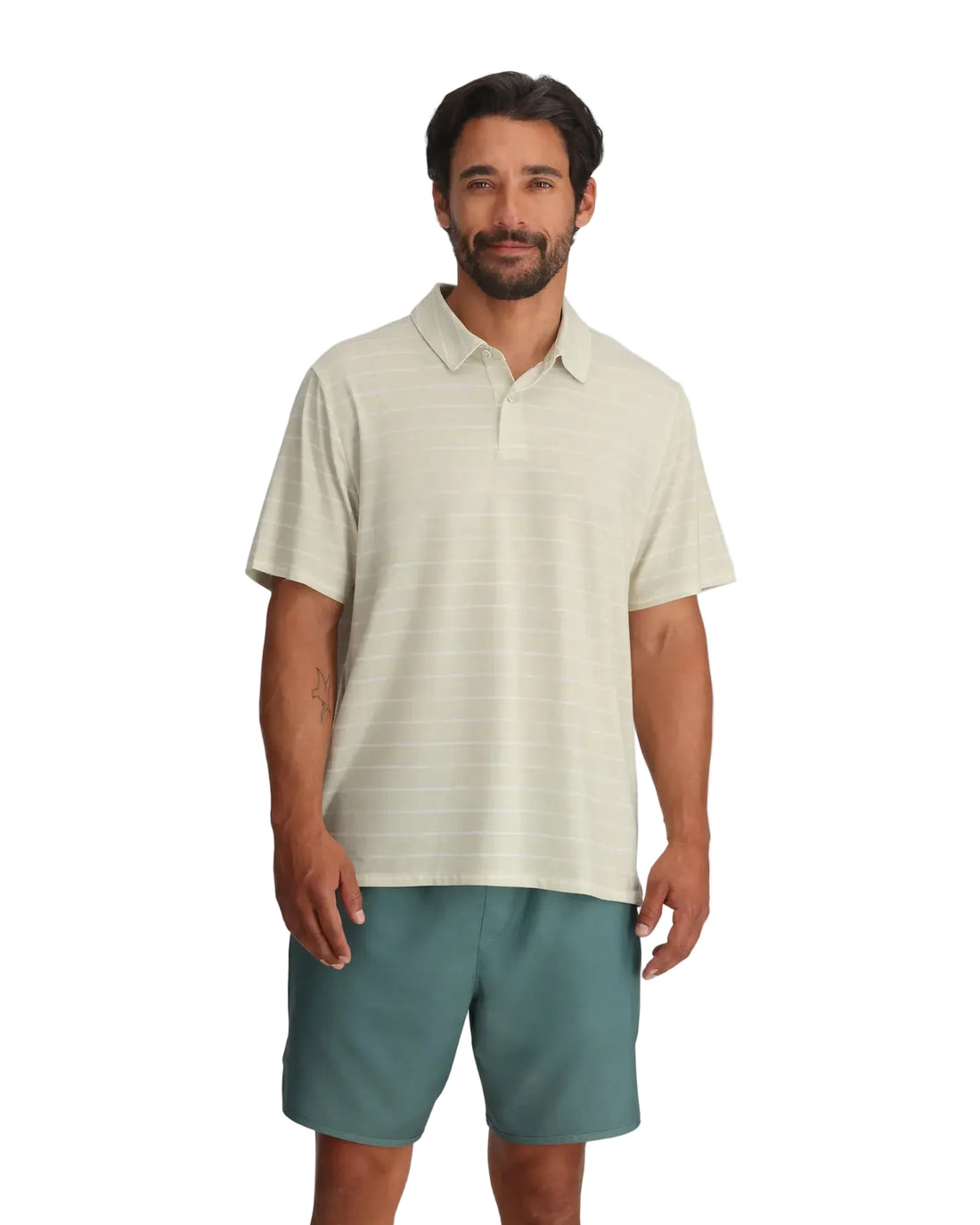 MEN'S FREE FLY ELEVATE POLO | DASH STRIPE BIRCH