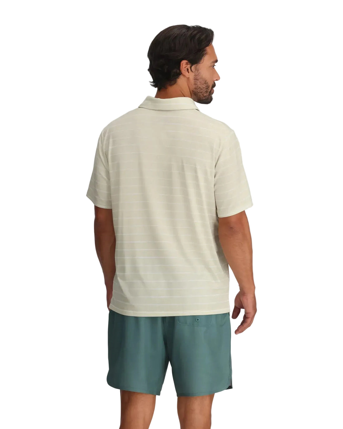 MEN'S FREE FLY ELEVATE POLO | DASH STRIPE BIRCH