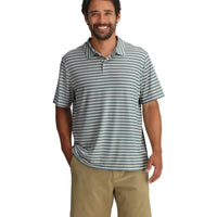 MEN'S FREE FLY ELEVATE POLO |SMOOTH SAILING STRIPE | HEATHER ASPEN GREY