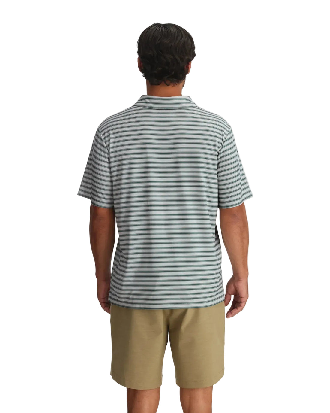 MEN'S FREE FLY ELEVATE POLO |SMOOTH SAILING STRIPE | HEATHER ASPEN GREY