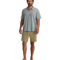MEN'S FREE FLY ELEVATE POLO |SMOOTH SAILING STRIPE | HEATHER ASPEN GREY