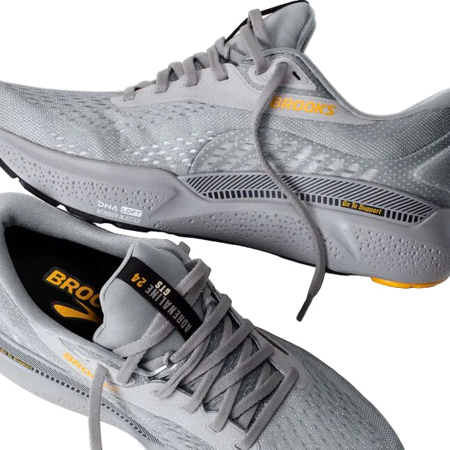 MENS BROOKS ADRENALINE GTS 24 | ALLOY | WHITE | GOLD FUSION