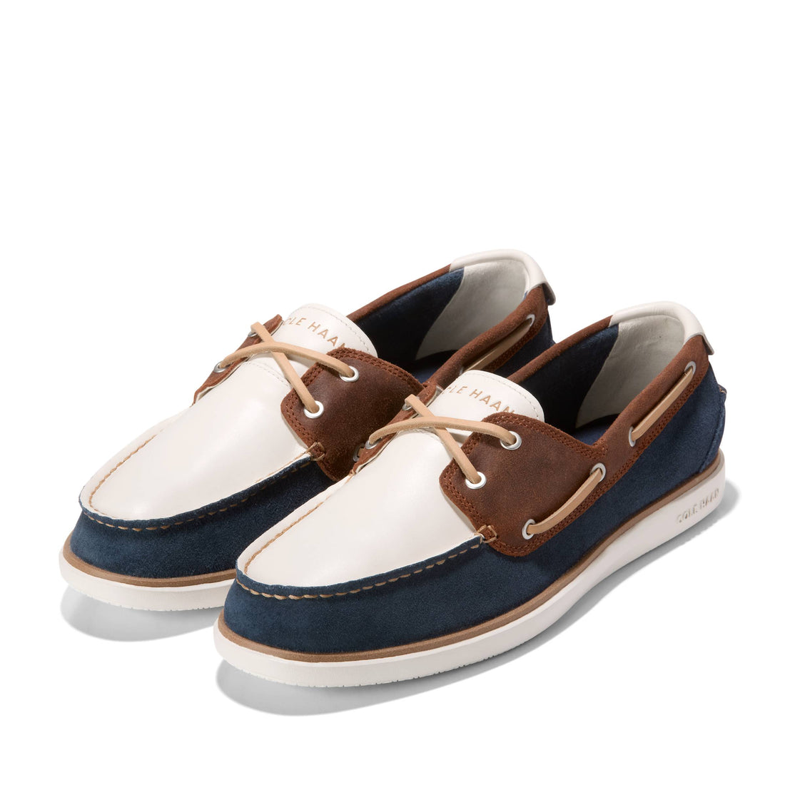 MEN'S COLE HAAN GRANDPRO WINDWARD BOAT SHOES | DARK SEQUOIA / NAVY BLAZER / IVORY