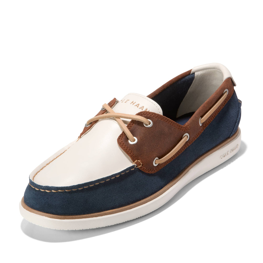 MEN'S COLE HAAN GRANDPRO WINDWARD BOAT SHOES | DARK SEQUOIA / NAVY BLAZER / IVORY