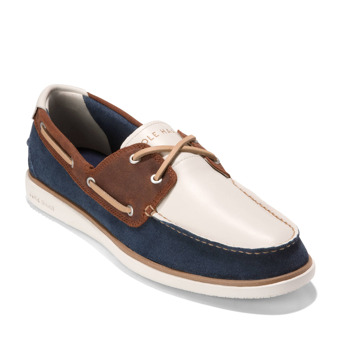 MEN'S COLE HAAN GRANDPRO WINDWARD BOAT SHOES | DARK SEQUOIA / NAVY BLAZER / IVORY