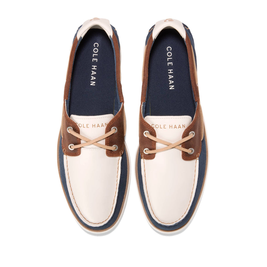 MEN'S COLE HAAN GRANDPRO WINDWARD BOAT SHOES | DARK SEQUOIA / NAVY BLAZER / IVORY