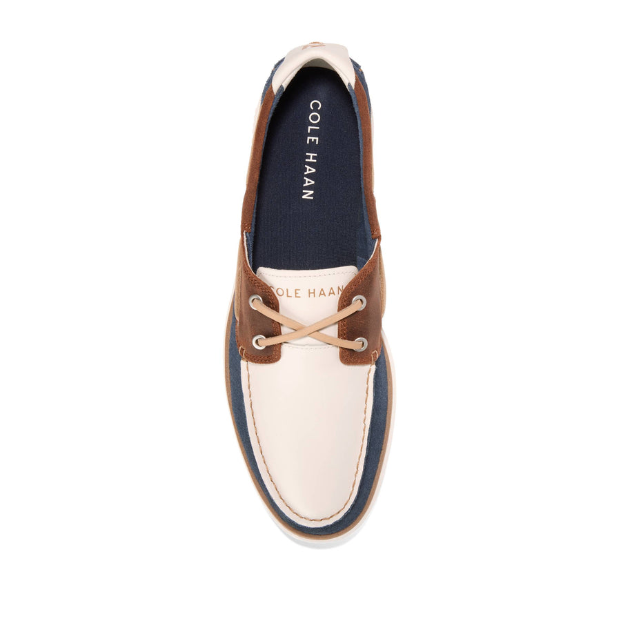 MEN'S COLE HAAN GRANDPRO WINDWARD BOAT SHOES | DARK SEQUOIA / NAVY BLAZER / IVORY