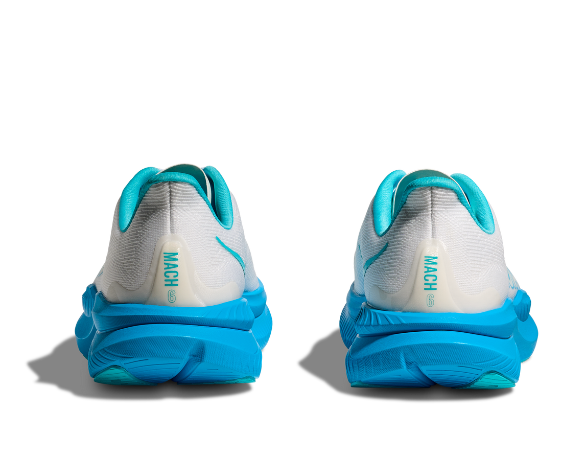MEN'S HOKA MACH 6 | WHITE / SKYWARD BLUE