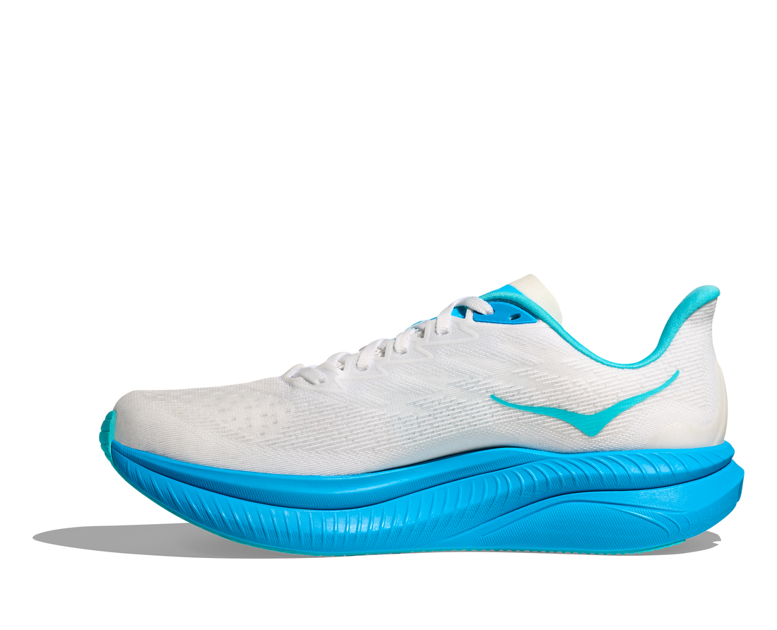 MEN'S HOKA MACH 6 | WHITE / SKYWARD BLUE