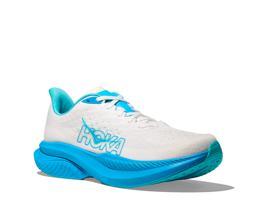 MEN'S HOKA MACH 6 | WHITE / SKYWARD BLUE