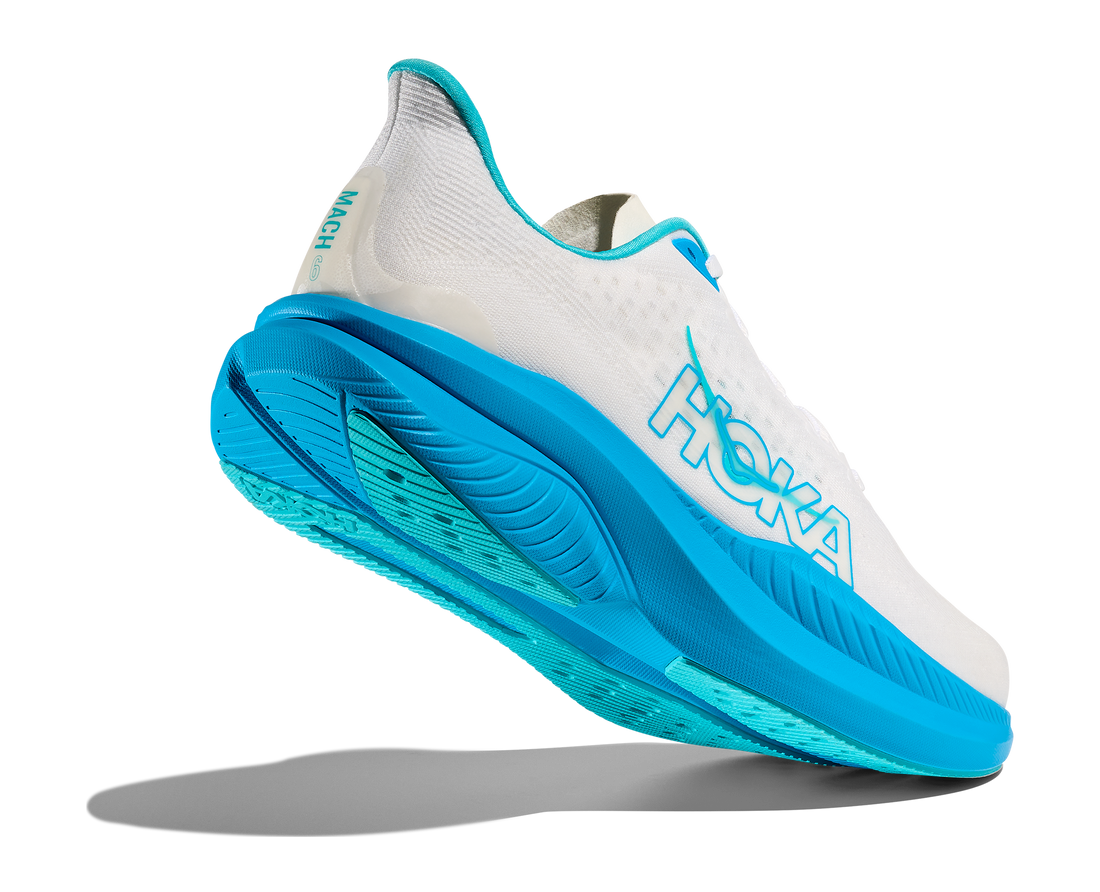MEN'S HOKA MACH 6 | WHITE / SKYWARD BLUE